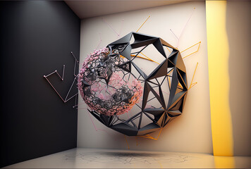 Fototapeta na wymiar of a contemporary plexus design on an abstract backdrop. Generative AI