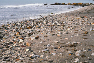 Waves Washing Up On a Rocky Beach