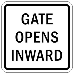 Automatic gate warning sign and labels  gate open inward
