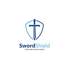 sword and shield logo design.