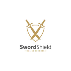 sword and shield logo design.