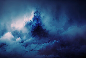 Abstract navy blue misty art background. Generative AI