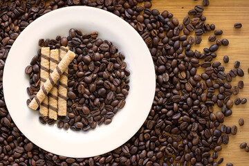 coffee beans in a cup