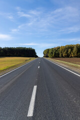 A straight highway without cars
