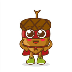 acorn cartoon heroes vector. cartoon character