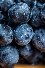 Fresh sweet washed blue grapes