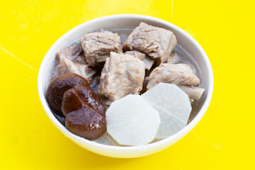 Pork rib soup with white radish and shiitake mushroom