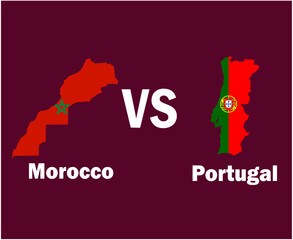 Morocco Vs Portugal Map With Names Symbol Design Europe And Africa football Final Vector Europen And African Countries Football Teams Illustration