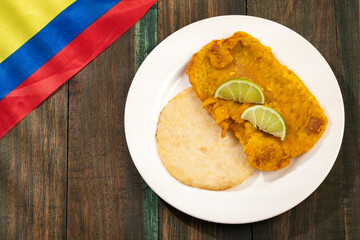 Rich fried dried fish torta - Traditional Colombian dish