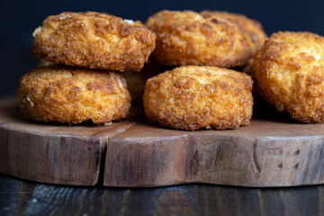 Delicious cookies with coconut on the table