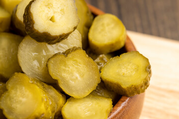 Sauerkraut sliced green cucumber