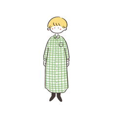 ファッション　ファンシーレトロな女の子　手描きイラスト素材