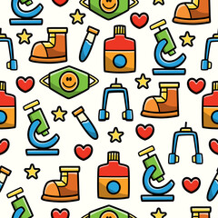 Mask doodle cartoon illustration pattern design