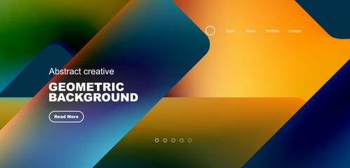 Triangles with fluid colors geometric abstract background. Techno or business concept, pattern for wallpaper, banner, background, landing page