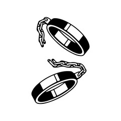 handcuffs illustration vector with concept