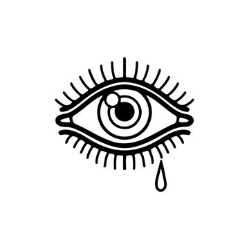 crying eye symbol vector illustration