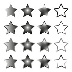 Obraz premium Flat stars gradient icons. Set rating star. Quality design element. Vector illustration. Stock image. 