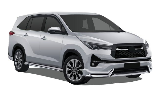 	 SUV MPV modern large minibus travel luxury wheel transportation icon template transport element white background car design art template vector