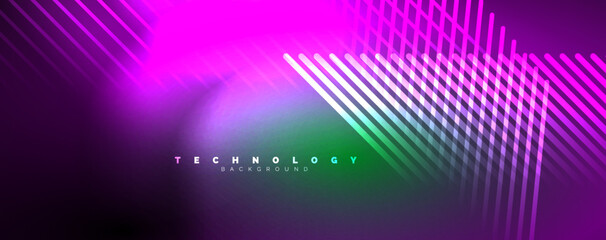 Light beams, neon lines abstract background. Vector Illustration For Wallpaper, Banner, Background, Card, Book Illustration, landing page