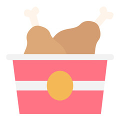 Illustration of Fried Chicken in the Box design Icon