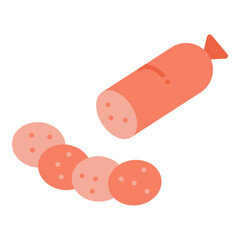 Illustration of Sliced Sausage design Icon
