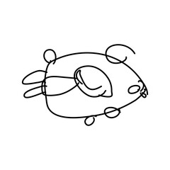 flying mouse drawn line art, drawn by the imagination of a 4 year old child on a tablet, isolated white, suitable for children's education