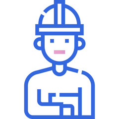 Engineer gradient line icon