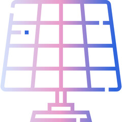 solar cell gradient line icon