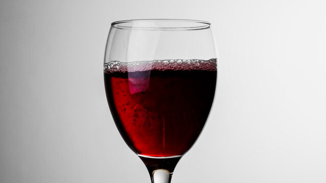 グラスに注がれる赤ワイン　アルコールイメージ