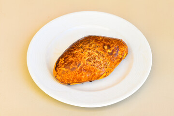 Turkish pastry product , tasty pogaca. Turkish Pastries; pogaca, borek, acma, ay coregi at patisserie showcase.