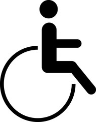 Toilet icon disability signage, restroom design flat on white background..eps