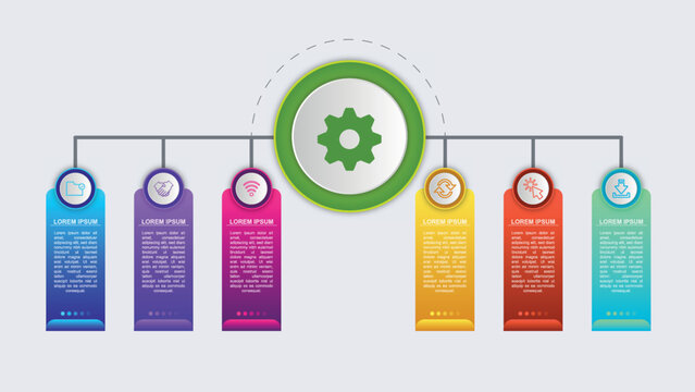 Business Vector infographic template concept with 6 options