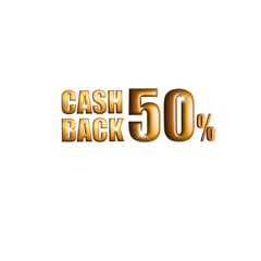 90% cash back offers service. Return money. 3D rendering. Financial payment on white background