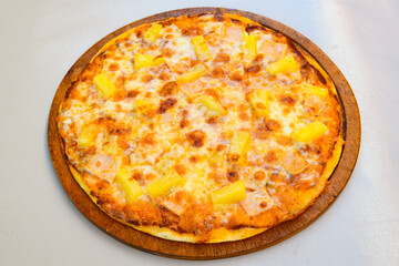 Delicious mixed pizza with rich content. Menu concept of choice and diversity. Karisik pizza