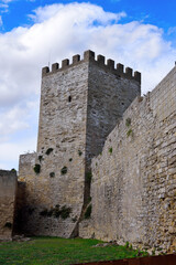 Fototapeta na wymiar the Lombardia castle and the Pisan tower enna sicily italy