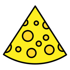 Illustration of a Slice of Cheese design Icon