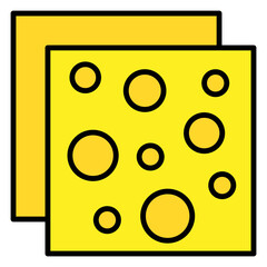 Illustration of Two Slices of Cheese design Icon