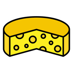 Illustration of Half Piece of cheese design Icon