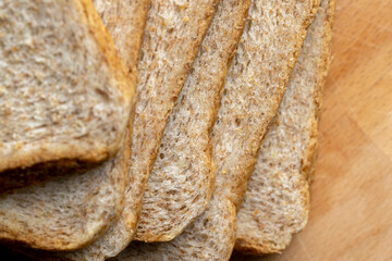 Sliced wheat bread with bran
