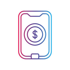 Pay line gradient icon, logo style
