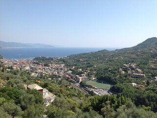 Veduta dall’alto di un pezzo di Liguria
