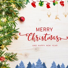 Merry christmas instagram flyer social media