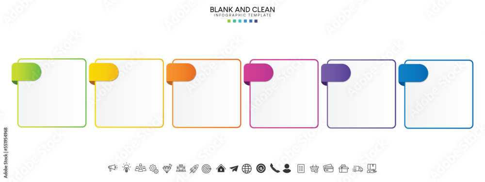 Leinwandbilder blank and clean. steps business data visualization timeline process infographic template design