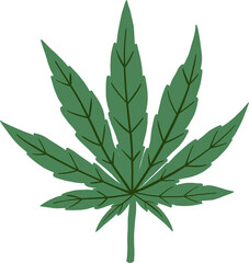 Fototapeta na wymiar cannabis leaf freehand drawing.