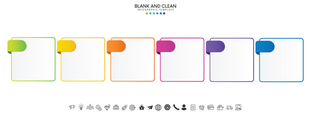 Blank and clean. Steps business data visualization timeline process infographic template design	
