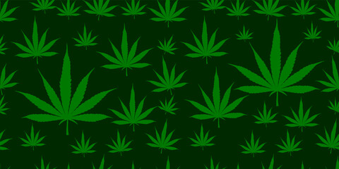 pattern seamless cannabis leaf. Design for fabric, curtain, background, carpet, wallpaper, clothing, wrapping, Batik, fabric,Vector illustration