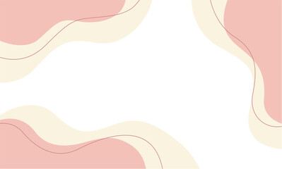 Beautiful pastel social media banner template with minimal abstract organic shapes composition in trendy contemporary collage style