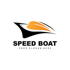 Speed Boat Logo, Fast Cargo Ship Vector, Sailboat, Design For Ship Manufacturing Company, Waterway Shipping, Marine Vehicles, Transportation