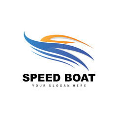 Speed Boat Logo, Fast Cargo Ship Vector, Sailboat, Design For Ship Manufacturing Company, Waterway Shipping, Marine Vehicles, Transportation