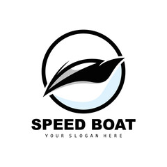 Speed Boat Logo, Fast Cargo Ship Vector, Sailboat, Design For Ship Manufacturing Company, Waterway Shipping, Marine Vehicles, Transportation